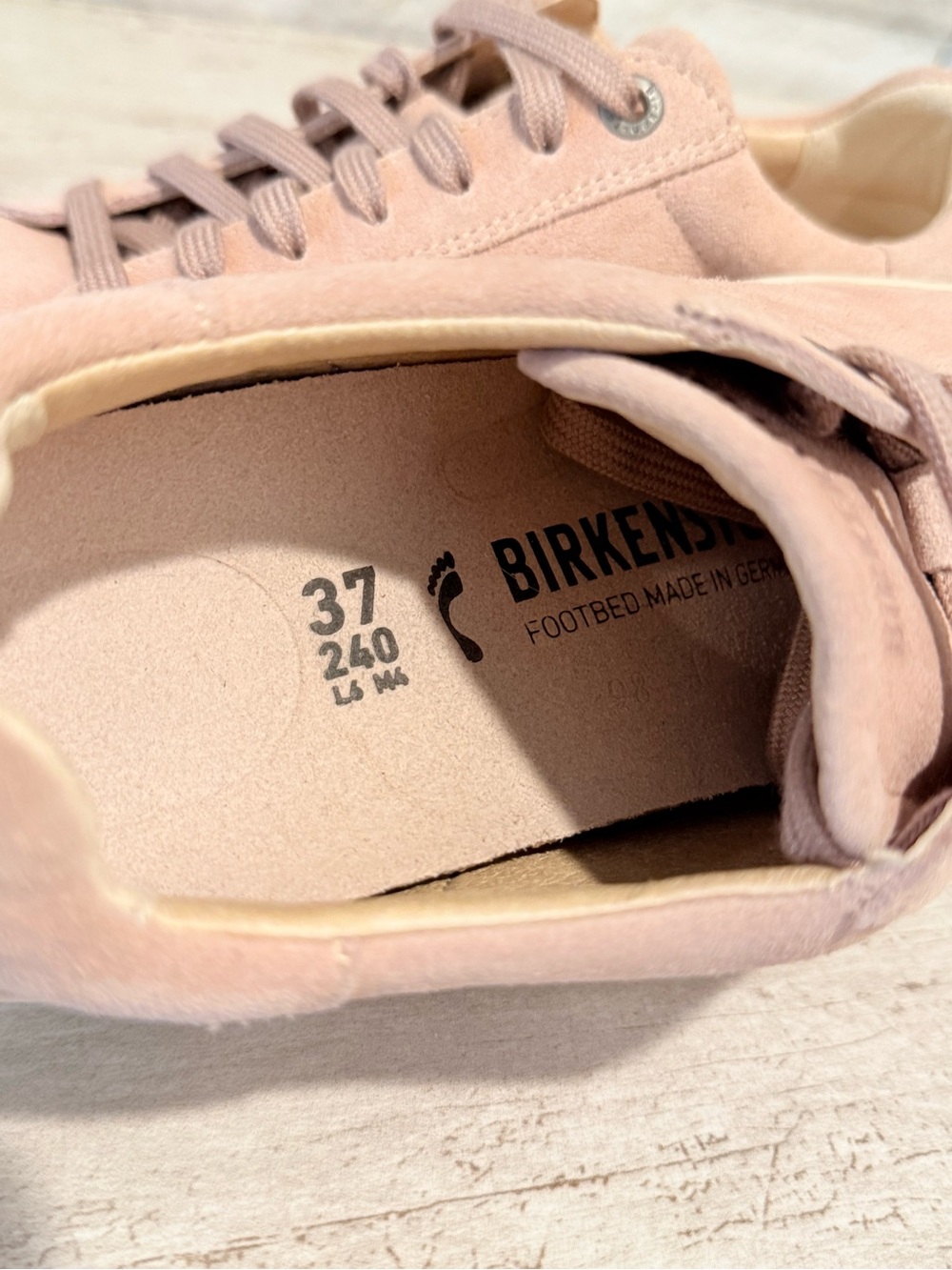 Birkenstock Bend Women’s Light Pink Suede Lace Up Comfort Sneakers New - Picture 11 of 13